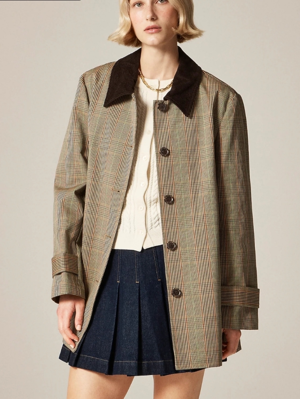 J. Crew Barn Jacket in Plaid Double-faced Cotton - Brown, green, red - Picture 15 of 15